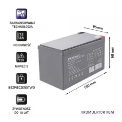 Akumulator AGM Qoltec 12V 11Ah HQ