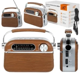 Przenośne radio retro LTC Nida Bluetooth z wbudowanym akumulatorem USB SD