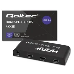 Aktywny rozdzielacz Splitter 2 x HDMI 4K x 2K Qoltec 6Gb/s 60Hz High stability