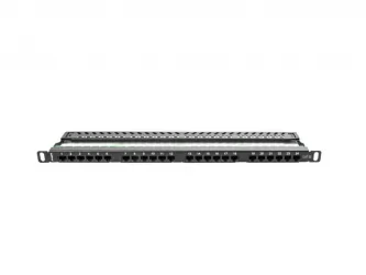 Patch panel 24x port 0.5U LANBERG do szafy RACK 19&quot; KAT.5E czarny