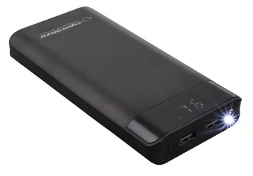 Powerbank 17400mAh 2xUSB z lampką LED Esperanza PHOTON LED LIGHT czarny
