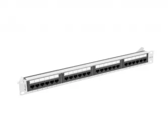 Patch panel 24x port 1U LANBERG do szafy RACK 19&quot; KAT.6A szary