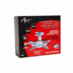 Uchwyt sufitowy ścienny do projektora multimedialnego ART P-101S 15 kg obrotowy srebrny