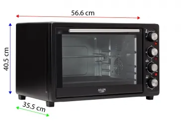 Piekarnik elektryczny z rusztem i tacką 45 L Adler AD 6010