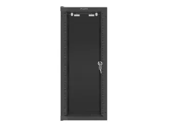 Szafa instalacyjna RACK wisząca 10'' 15U 280x310 drzwi szklane Lanberg (flat pack) - czarna