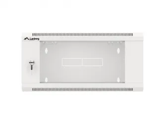 Szafa instalacyjna RACK wisząca 19'' 15U 570x450 drzwi szklane szybki montaż Lanberg (flat pack) - szara
