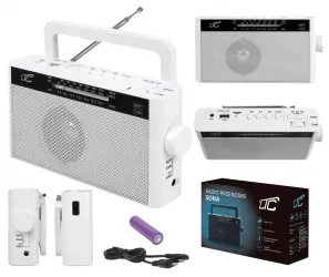Przenośne radio LTC Sona z akumulatorem - białe