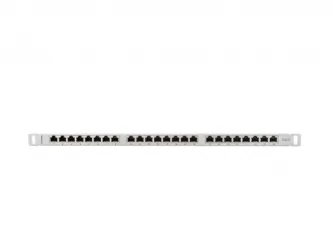 Patch panel 24x port 0.5U LANBERG do szafy RACK 19&quot; KAT.6 ekranowy szary