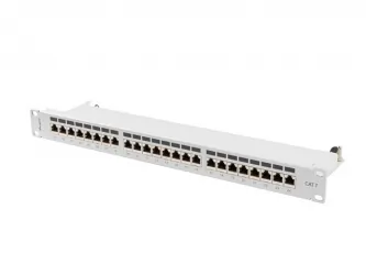 Patch panel 24x port 1U LANBERG do szafy RACK 19" KAT.7 ekranowany szary