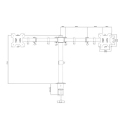Uchwyt biurkowy do 2 monitorów TV 13"-27" Cabletech