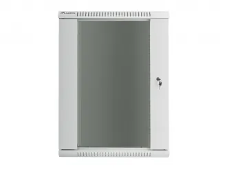Szafa instalacyjna RACK wisząca 19'' 18U 600x450 drzwi szklane Lanberg - szara
