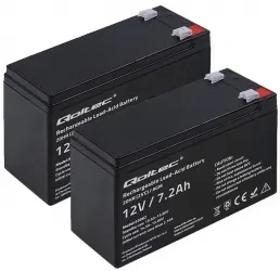 2x Akumulator AGM Qoltec 12V 7.2Ah HQ + ładowarka