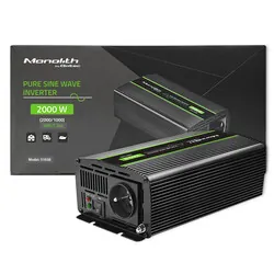 Przetwornica napięcia Qoltec Monolith 24V/230V 1000W/2000W USB Czysty Sinus