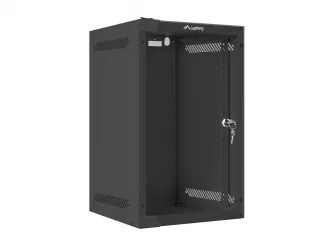 Szafa instalacyjna RACK wisząca 10&#039;&#039; 9U 280x310 drzwi szklane Lanberg (flat pack) - czarna