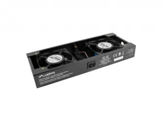 Panel wentylacyjny dachowy LANBERG do szafy wiszącej RACK 10"/19" 2 wentylatory 230V 305x105 czarny
