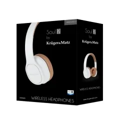 Bezprzewodowe słuchawki nauszne Kruger&amp;Matz Soul 2 Wireless kolor biały + etui