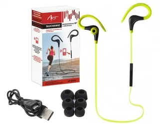Słuchawki sportowe do biegania BT z mikrofonem + sportowy pas na telefon 4.7"