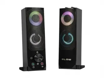 Zestaw dwóch głośników komputerowych Bluetooth moduł 2IN1  LED RGB