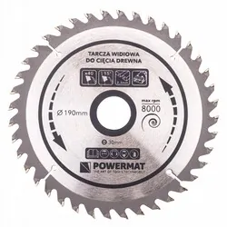 Tarcza widiowa do drewna 190x30 40 zębów Powermat TDD-190x30x40Z