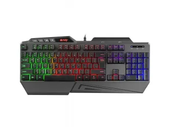 Klawiatura gamingowa podświetlana dla graczy FURY SKYRAIDER z podświetleniem + bezprzewodowa mysz FURY STALKER + mata LED 