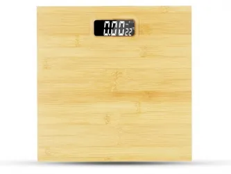 Elektroniczna waga  łazienkowa LTC z termometrem do 180 kg bambusowa