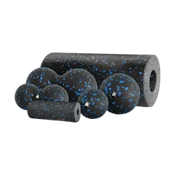 Wałek do masażu roller   mini roller   2 piłki   2 duobal REBEL ACTIVE - zestaw 6 elementów