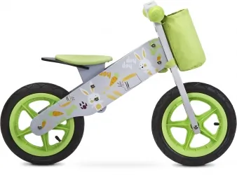 Rowerek biegowy drewniany Caretero Toyz Zap pompowane koła 12&quot; - szary