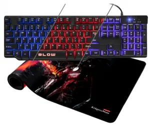 Klawiatura Gamingowa podświetlana LED BLOW Adrenaline CERBERUS + podświetlana mata