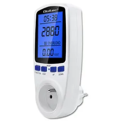 Watomierz licznik zużycia energii PM0626 Qoltec 3680W 16A LCD