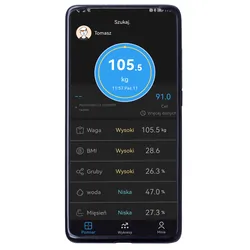 Waga łazienkowa analityczna Adler AD 8187 udźwig do 180 kg aplikacja FitGo - biała