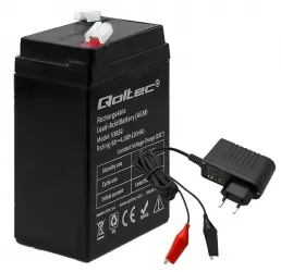 2x Akumulator AGM Qoltec 6V 4.5Ah HQ + ładowarka
