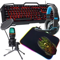 Klawiatura gamingowa podświetlana BLOW STEEL mata mysz słuchawki mikrofon dla graczy