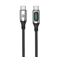 Kabel USB-C/USB-C 100W Forever LCD 1m czarny