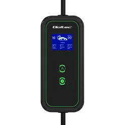 Mobilna ładowarka do samochodów elektrycznych Qoltec z regulacją 2w1 Typ2 3.5kW 230V Wi-Fi LCD Wallbox 5m