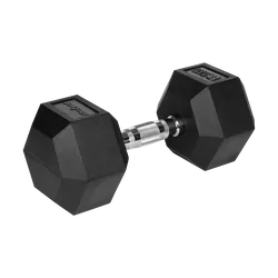 Hantel żeliwny gumowany HEX 17,5 kg REBEL ACTIVE