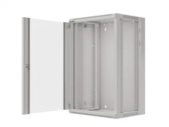 Szafa instalacyjna RACK wisząca 19'' 18U 570x450 drzwi szklane Lanberg - szara