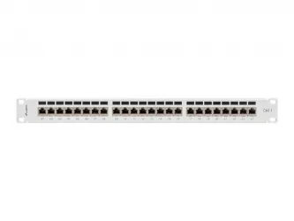 Patch panel 24x port 1U LANBERG do szafy RACK 19" KAT.7 ekranowany szary