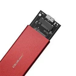 Aluminiowa obudowa zewnętrzna USB 3.0/M.2 SSD SATA NGFF Qoltec Super speed 5Gb/s 2TB - czerwony