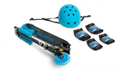 Hulajnoga Caretero Toyz TAURO + kask i ochraniacze - niebieska