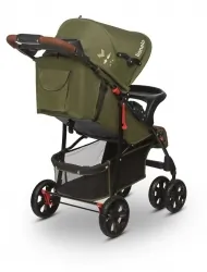 Wózek spacerowy LIONELO EMMA PLUS + tacka i uchwyt na kubek + torba - Forest Green limitowana edycja