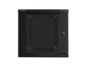 Szafa instalacyjna dwusekcyjna RACK wisząca 19'' 12U 600x600 drzwi szklane Lanberg - czarna
