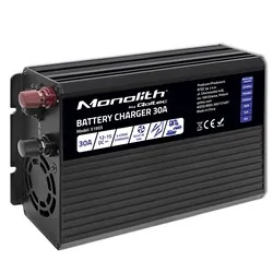 Inteligentna ładowarka do akumulatorów LiFePO4 AGM GEL SLA Qoltec Monolith 30A 12V