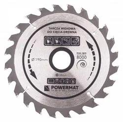 Tarcza widiowa do drewna 190x30 24 zęby Powermat TDD-190x30x24Z