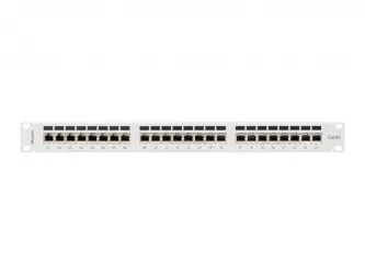Patch panel 24x port 1U LANBERG do szafy RACK 19&quot; KAT.6A ekranowany szary