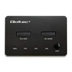 Stacja dokująca dysków Qoltec 2x SSD M.2 NVMe SATA USB-C DUAL 2x 2TB