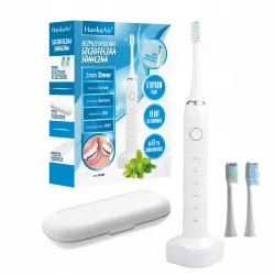 Szczoteczka soniczna do zębów TRAVEL 5 trybów Etui podróżne 2 końcówki 