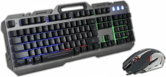 Zestaw gamingowy Rebeltec INTERCEPTOR klawiatura podświetlana + mysz + mata + słuchawki