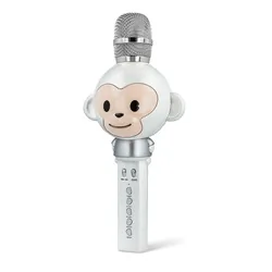 Zestaw dla dzieci mikrofon z głośnikiem bluetooth Forever Animal AMS-100 małpka biały   aparat fotograficzny niebieski