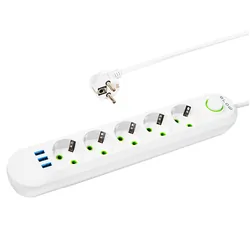 Listwa przedłużacz sieciowy BLOW 5 gniazd   3x USB 2m - biały