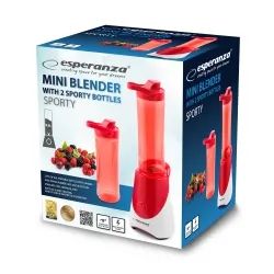 Blender personalny Esperanza SPORTY czerwony 250W + 2 bidony